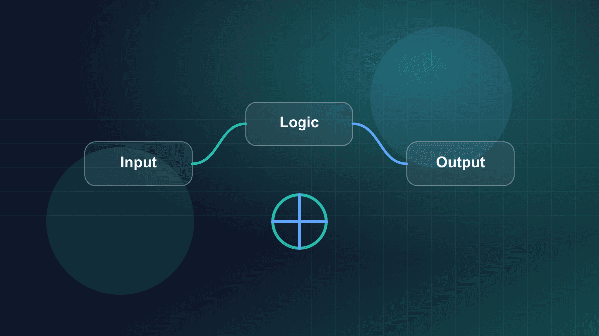 Illustration of connected application services, operational signals, and product workflows