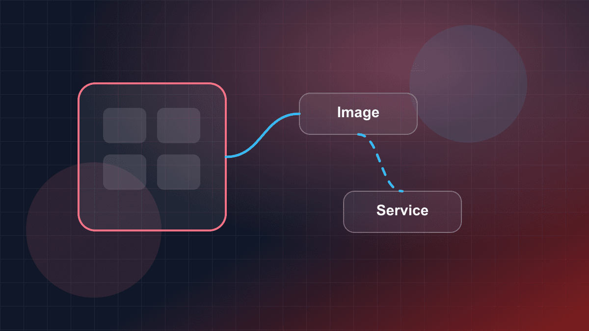 Illustration of container images and running application containers in a deployment environment