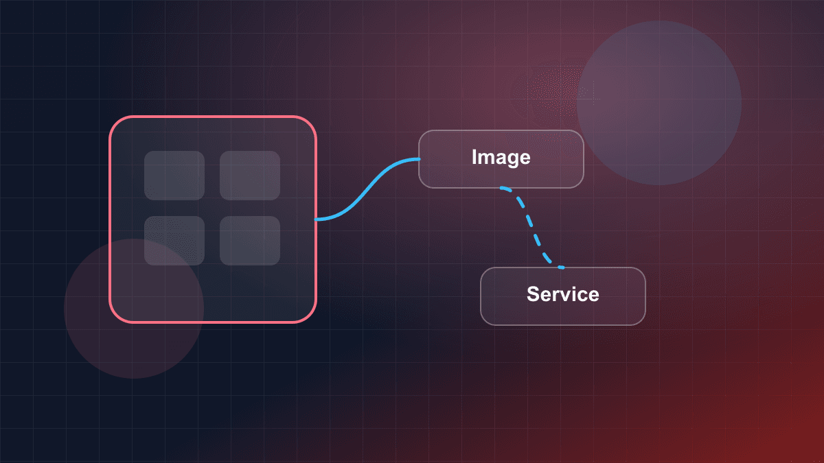 Illustration of container images and running application containers in a deployment environment