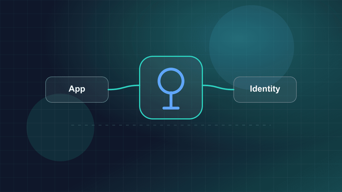 Diagram showing authentication tokens moving between app, API, and identity layers