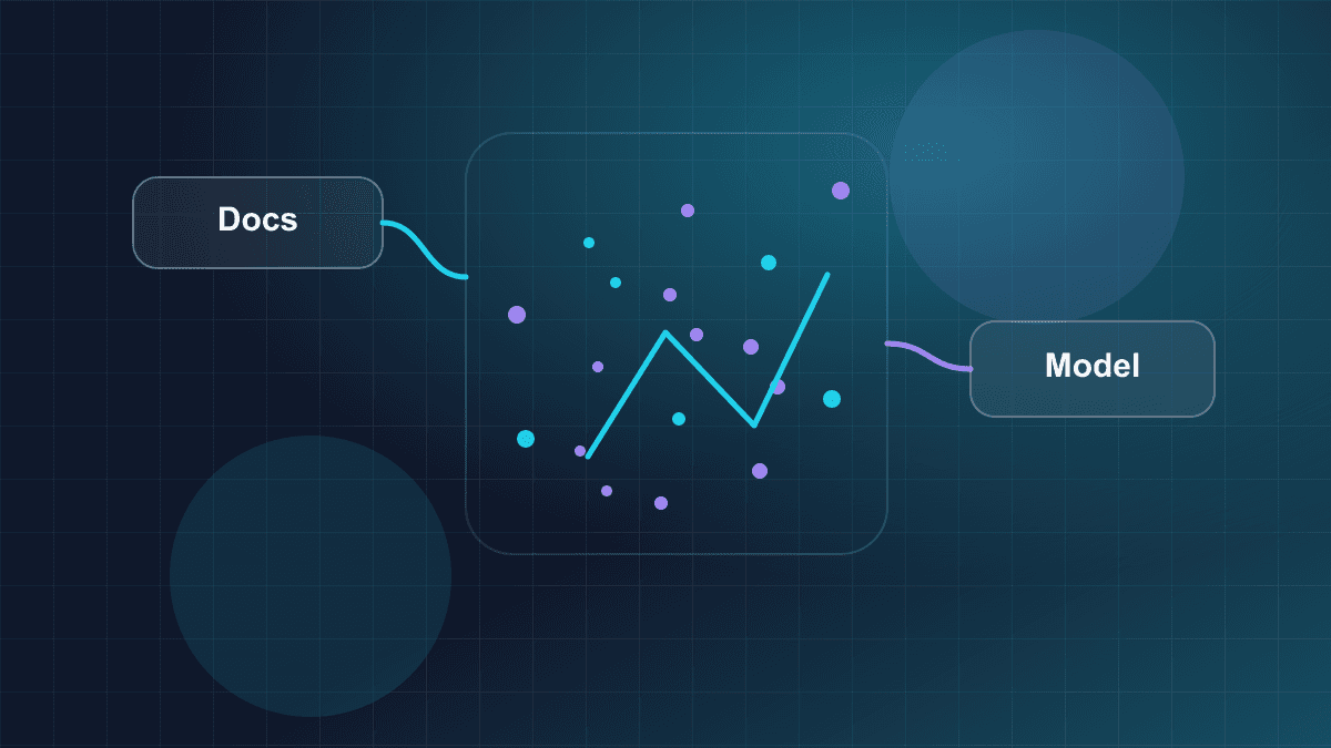 Diagram showing document retrieval, vector search, and an AI model in a RAG system