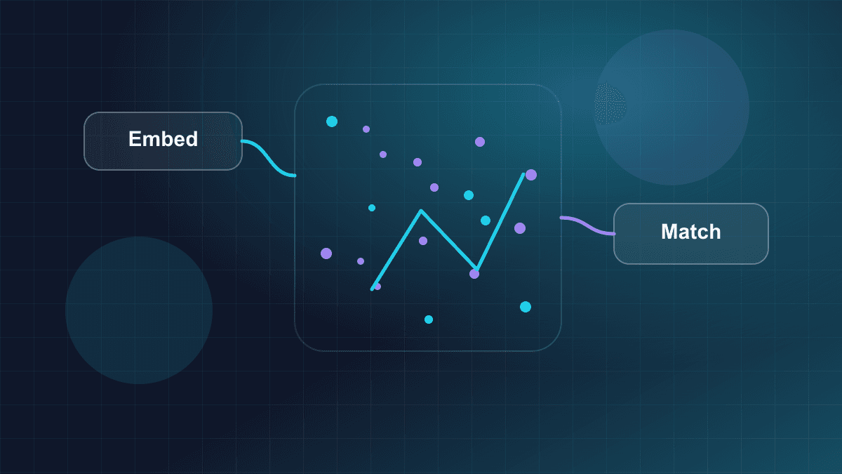 Illustration of embeddings mapped into a vector database search space