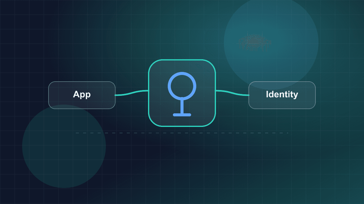 Diagram showing authentication tokens moving between app, API, and identity layers